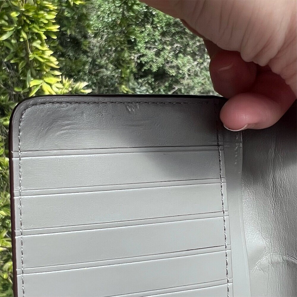 COACH Gray Leather Slim Wallet Credit Card Holder w Silver Hardware AUTHENTIC - Picture 7 of 9